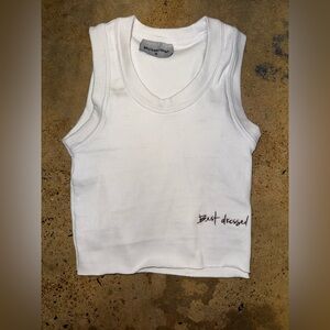 BYADREYMUSE White 'Best Dressed' Tank Top